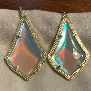 Kendra Scott Alex Gold Statement Earrings in Dichroic Glass